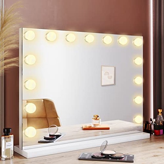 Wikkelspiegel met verlichting, verlichte Hollywood-make