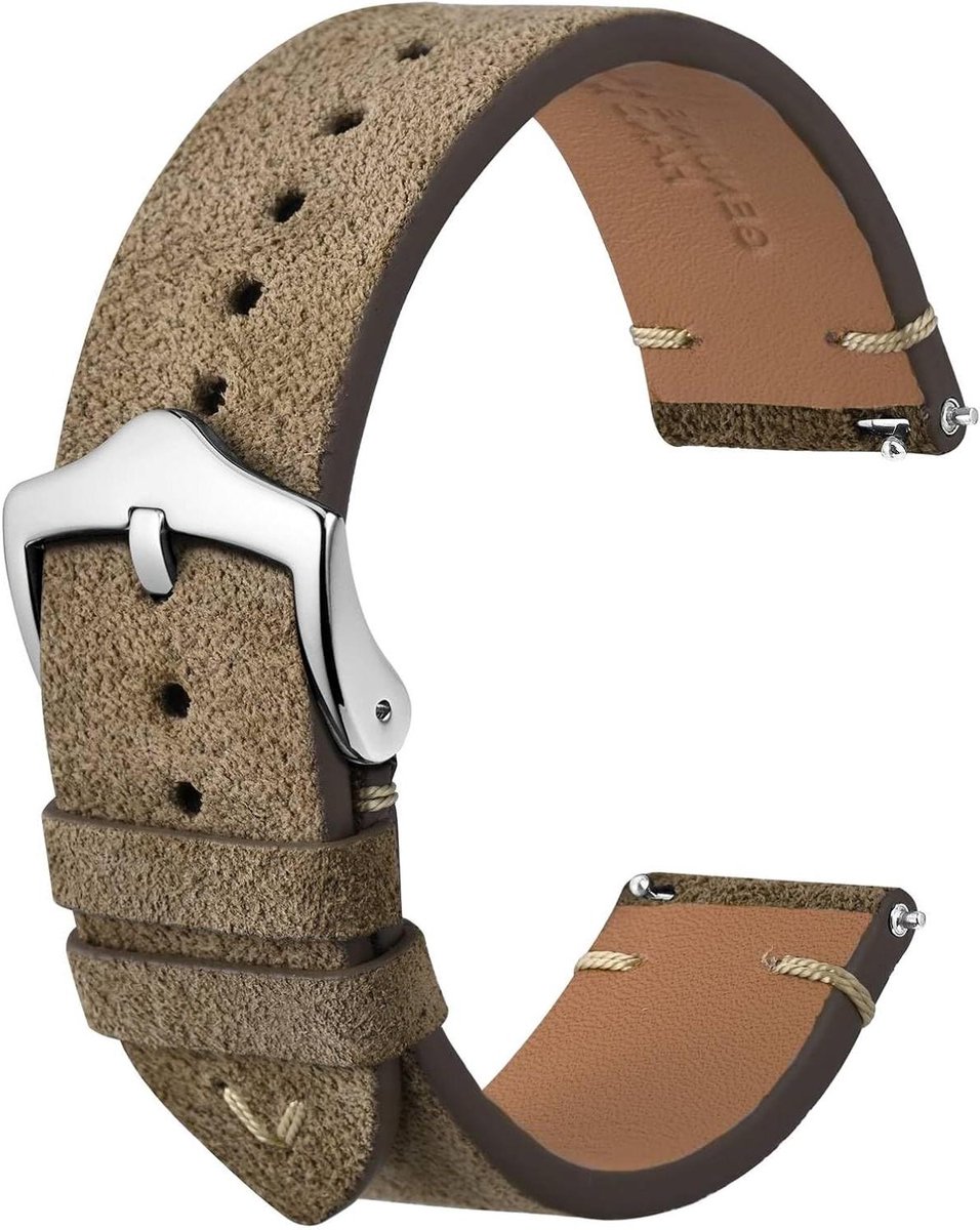 Lederen horlogeband in diverse maten - Volnerf lederen collectie - 18mm 20mm 22mm bandbreedte.