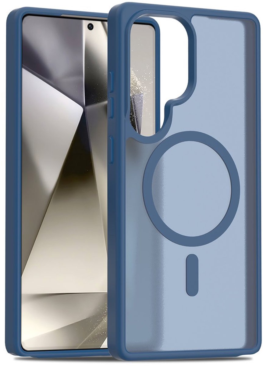 Solidenz Hoesje - Geschikt voor Samsung Galaxy S25 Ultra - FrostMag Backcover geschikt voor MagSafe - Donkerblauw