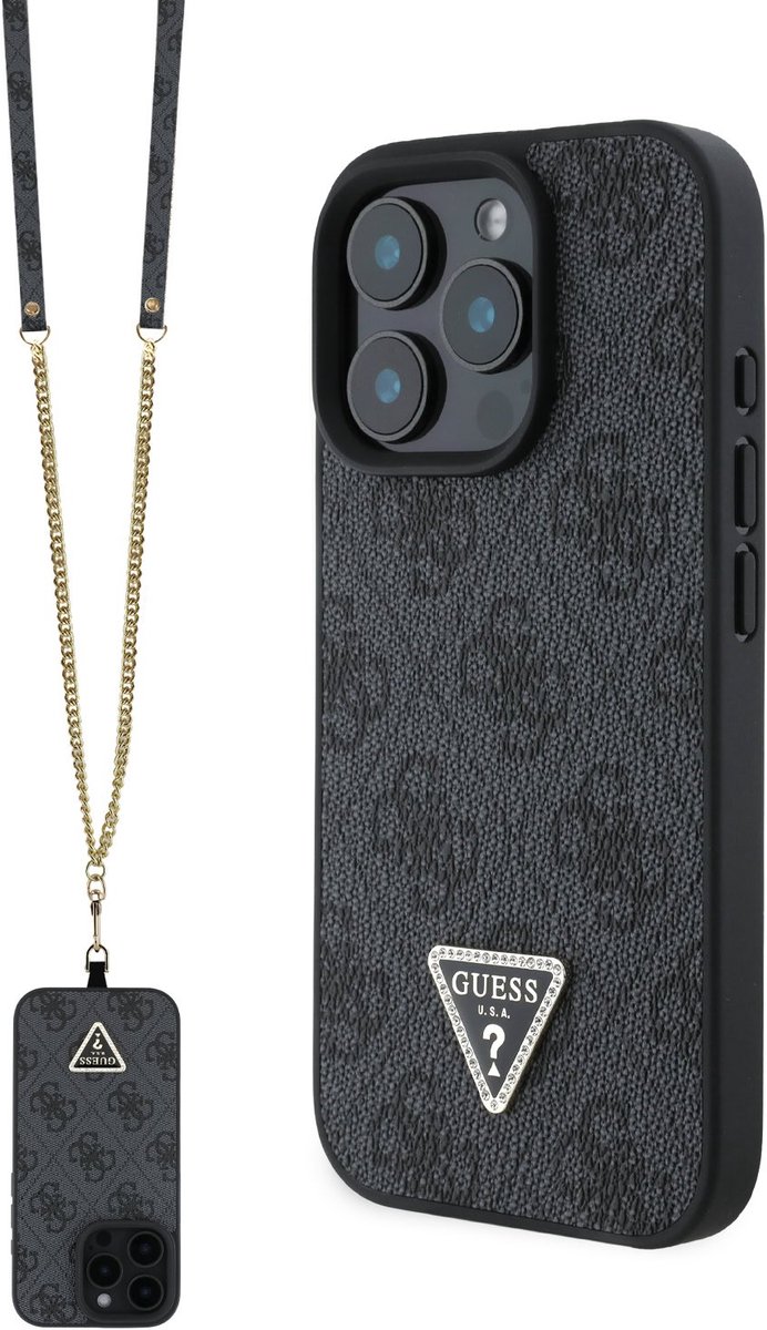 Guess Crossbody Strap geschikt voor iPhone 16 Pro hoesje - Grijs