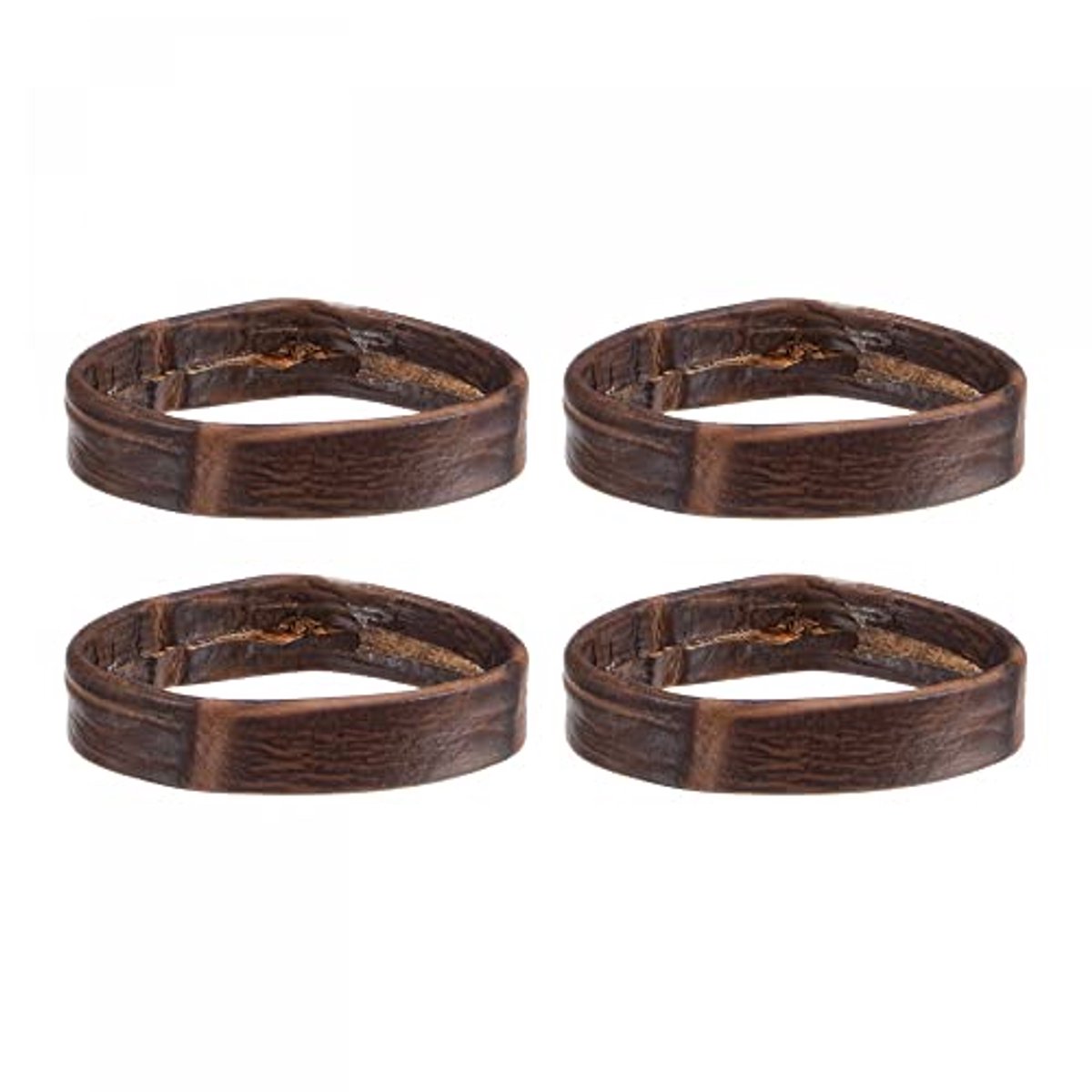 4 Stuks PU-Leren Lussen voor 24 mm Horlogeband - Donkerbruin