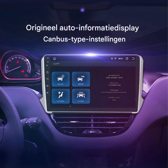Autoradio avec Bluetooth - Carplay - Pour Peugeot 2008 et 208 (2014-2018) - Compatible avec Apple et Android - Stéréo - Navigation - Système de navigation automobile - 2 Go 64 Go
