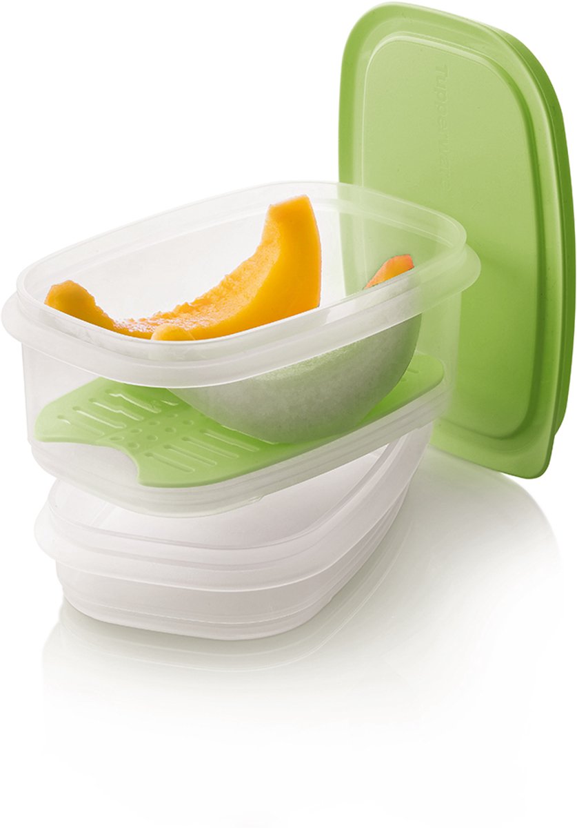 Tupperware Cool Stackables Small - Stapelbare vleesdozen - Opbergdoos voor kleine porties vers voedsel - Worstencontainer - Koelbox voor de koelkast - Set opbergdozen voor vers voedsel - met deksel