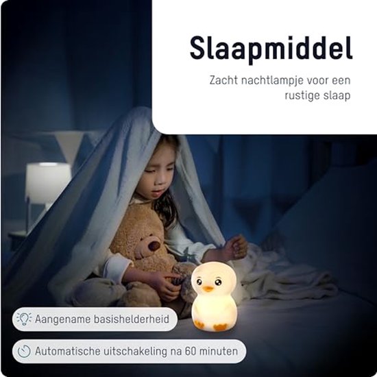 Nachtlampje voor kinderen, dimbaar dierenlampje in pinguïn design, oplaadbaar, kleurrijk sfeerlicht voor de kinderkamer — afbeelding 3