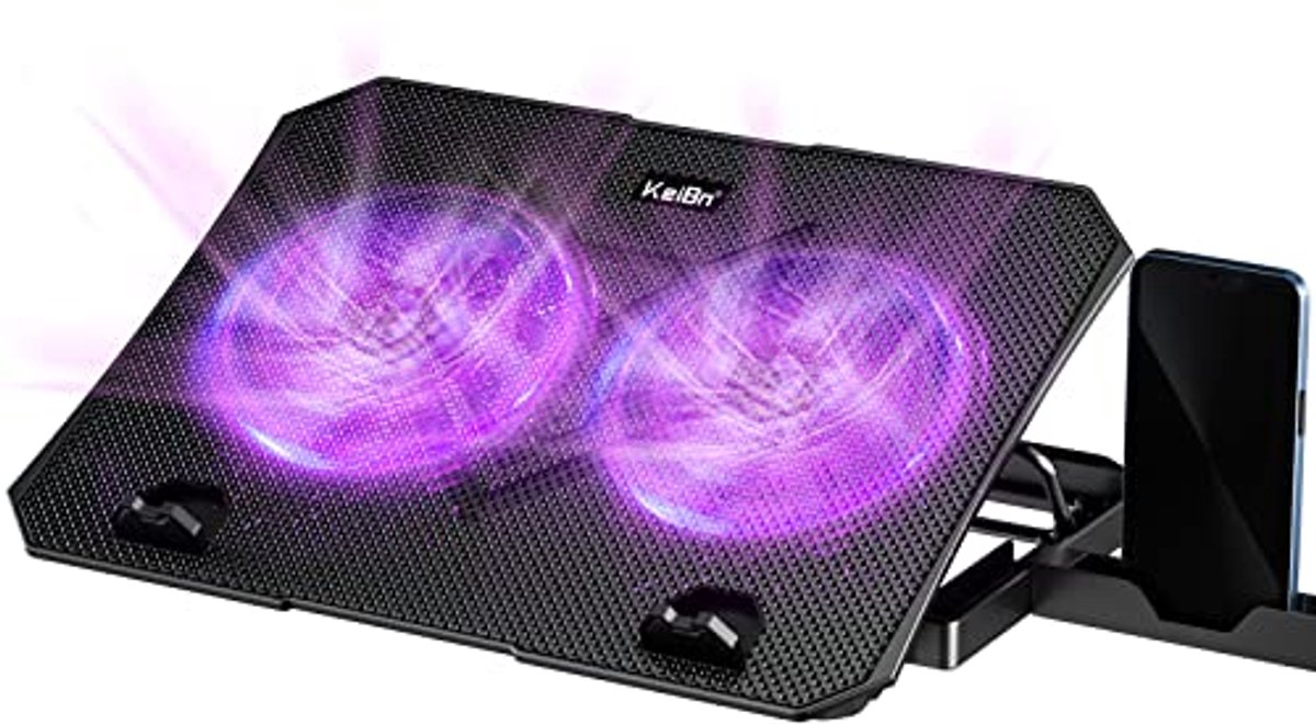 Laptop Cooling Pad met 2 Ventilatoren voor 10-15,6 Inch Laptops - Ergonomisch & Draagbaar