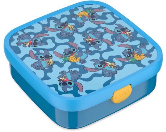 Mepal Bento Lunch Box Grand Campus - 2x 200 + 1250 ml - Comprend 2 boîtes bento amovibles et étanches et une fourchette - Stitch