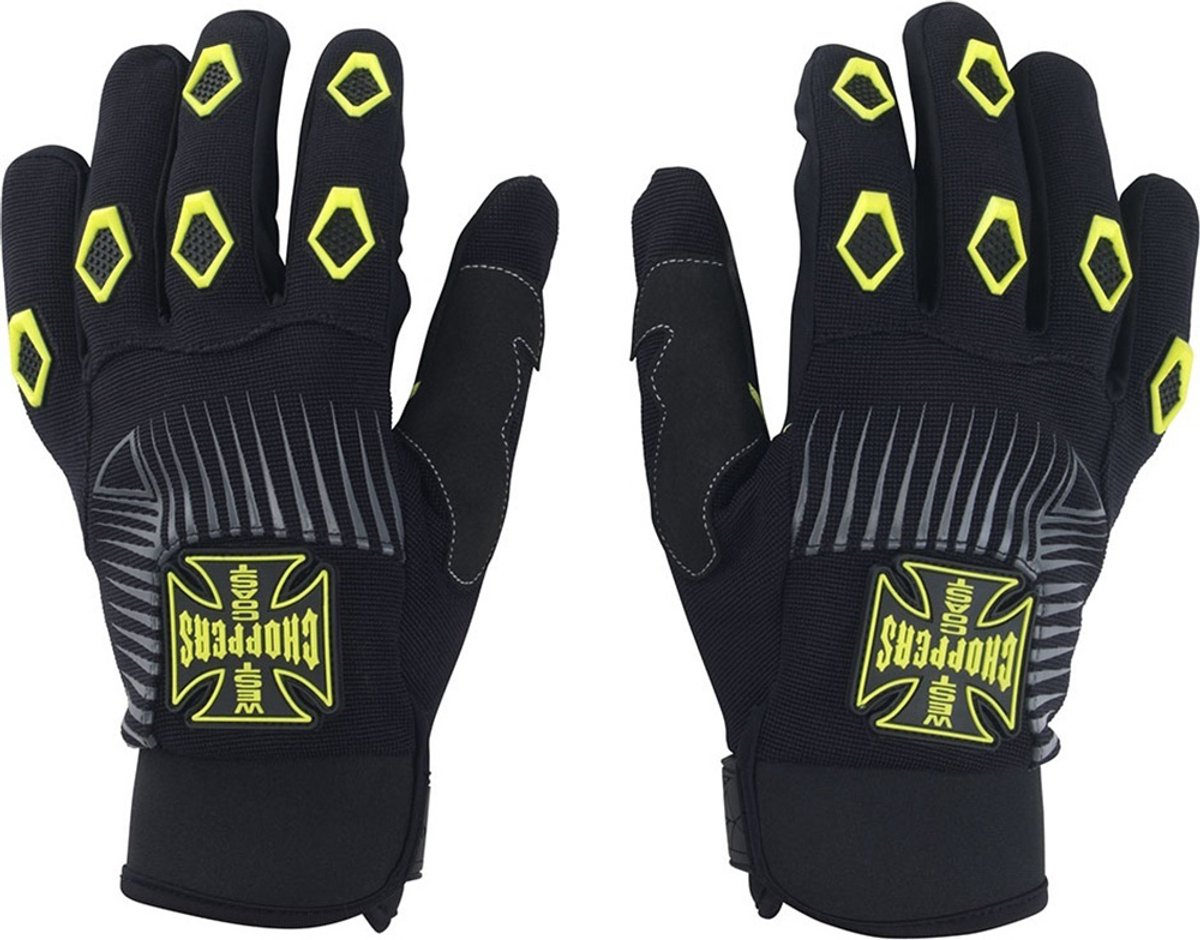 WCC West Coast Choppers Handschuhe Por Vida Black/Yellow-XXL