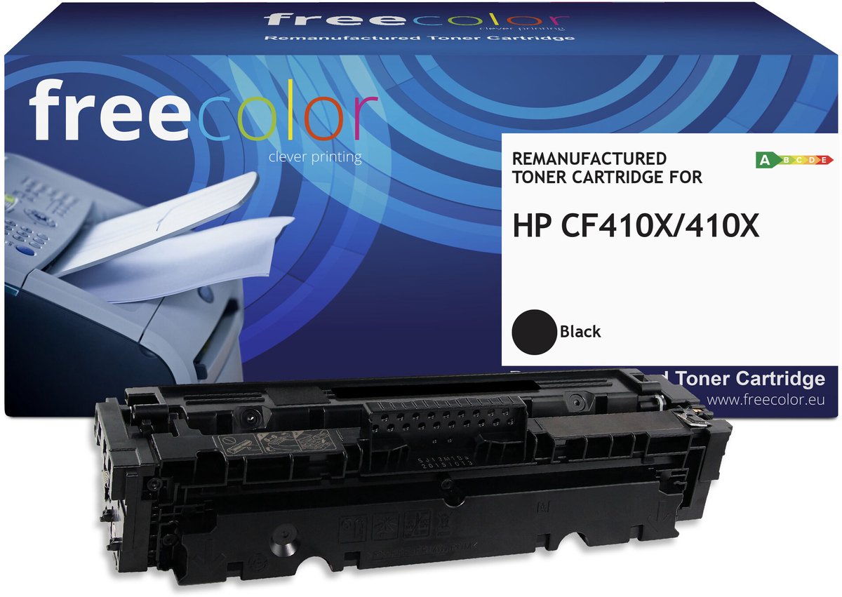 Freecolor - Vervangt HP 410X (CF410X) Toner - Zwart - 6.500 pagina's - Compatible