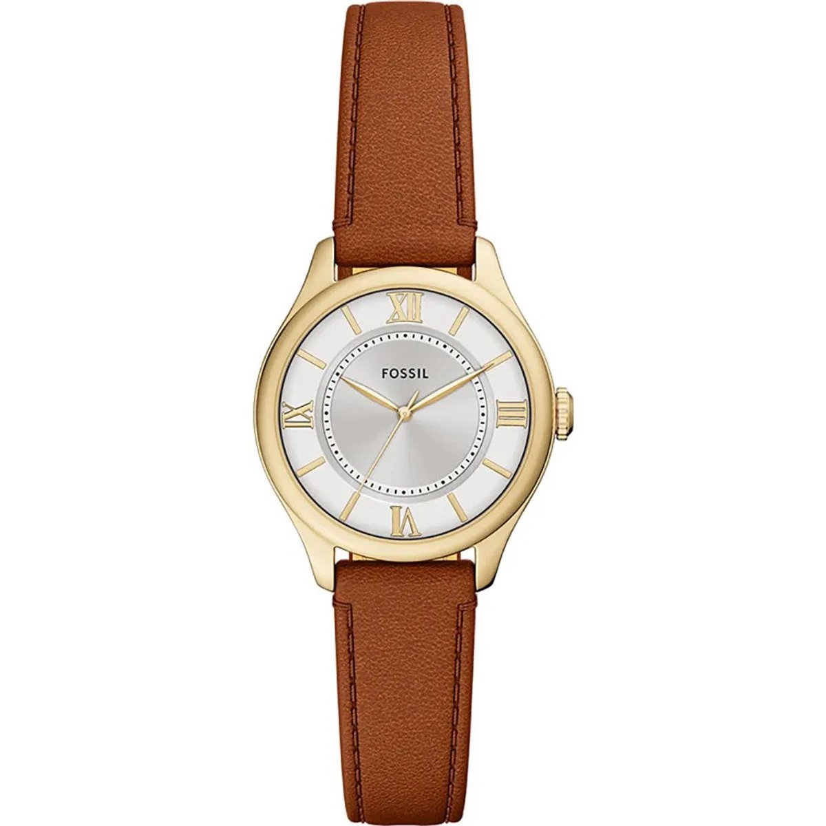 Fossil Gilmore ES5423 Horloge - Leer - Bruin - Ø 28 mm