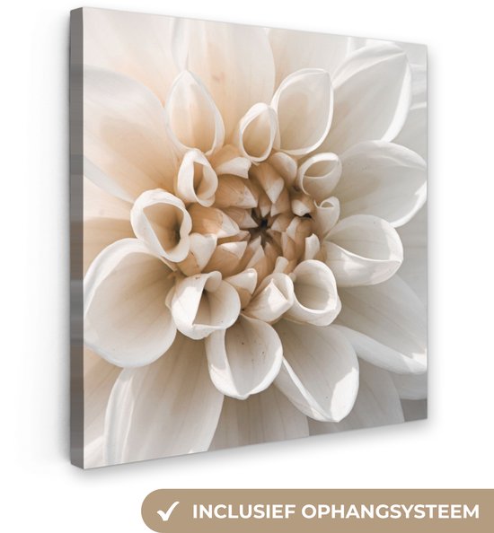 Peinture sur toile 20x20 cm - Décoration murale Fleurs - Wit - Nature - Décoration murale murale salon - Décoration chambre - Accessoires de chambre - Peintures