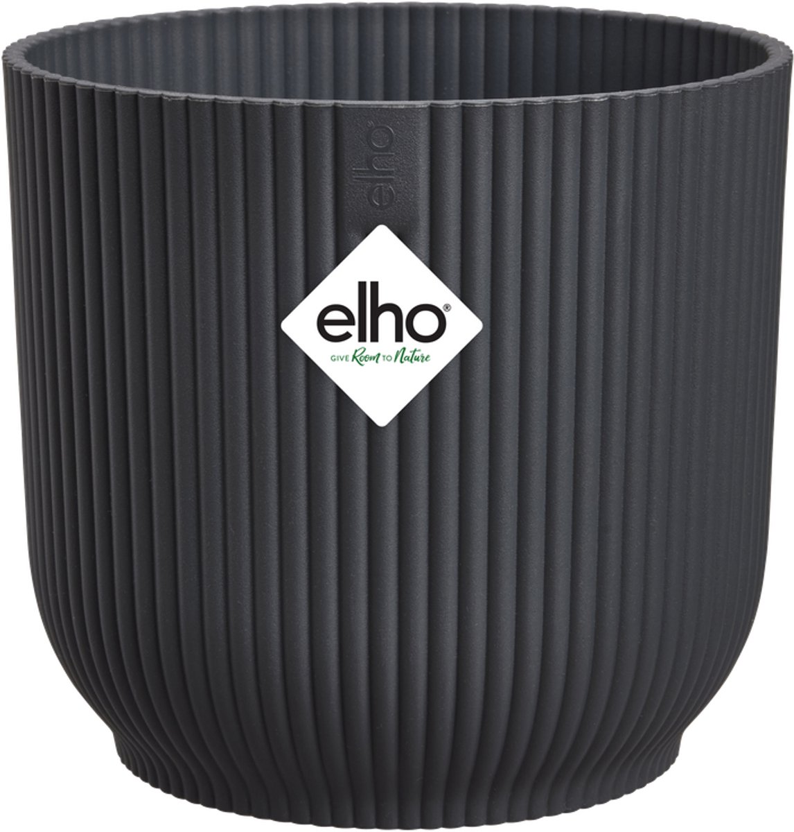 Elho Vibes Fold Rond 16 - Bloempot voor Binnen - 100% Gerecycled Plastic - Ø 16.1 x H 14.8 cm - Antraciet