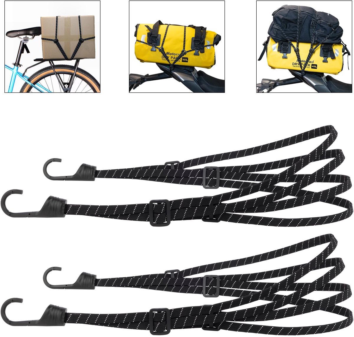 Bagagespanner - Expander met haken - 2 stuks
