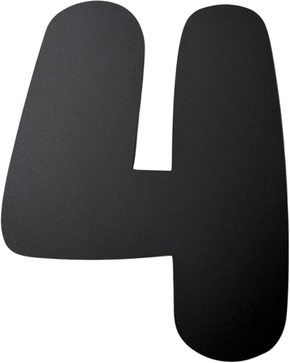 Huisnummer - Huisnummer 4 - Huisnummer zwart - Huisnummerbord - Huisnummers zwart 15 cm - Huisnummer sticker - Huisnummers - Naambordje voordeur - Naambordje huisnummer - Naambordje voordeur met huisnummer - Huisnummer bordjes - Huis nummer zwart