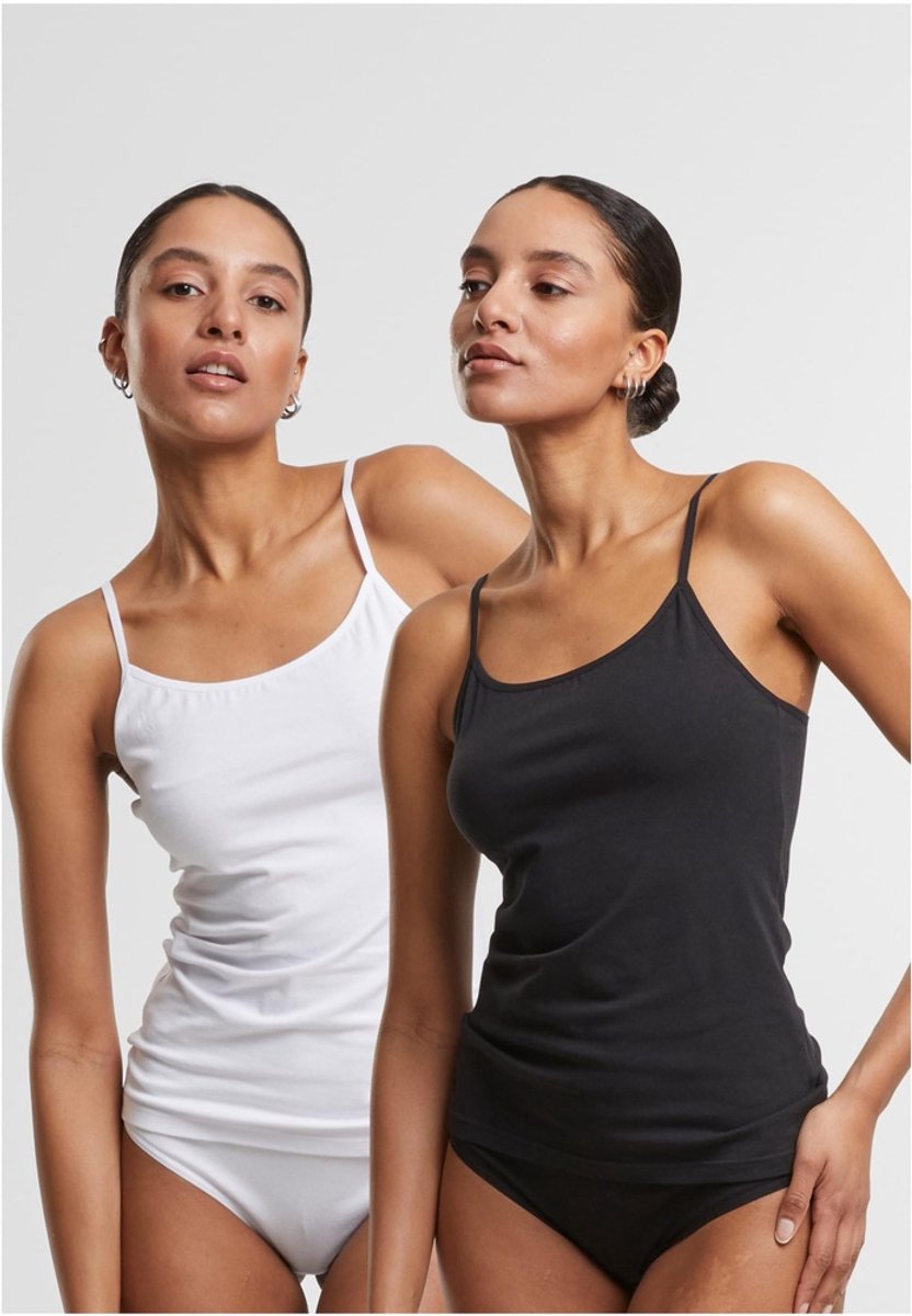 Urban Classics Basic Cotton 2-Pack Tanktop M Zwart