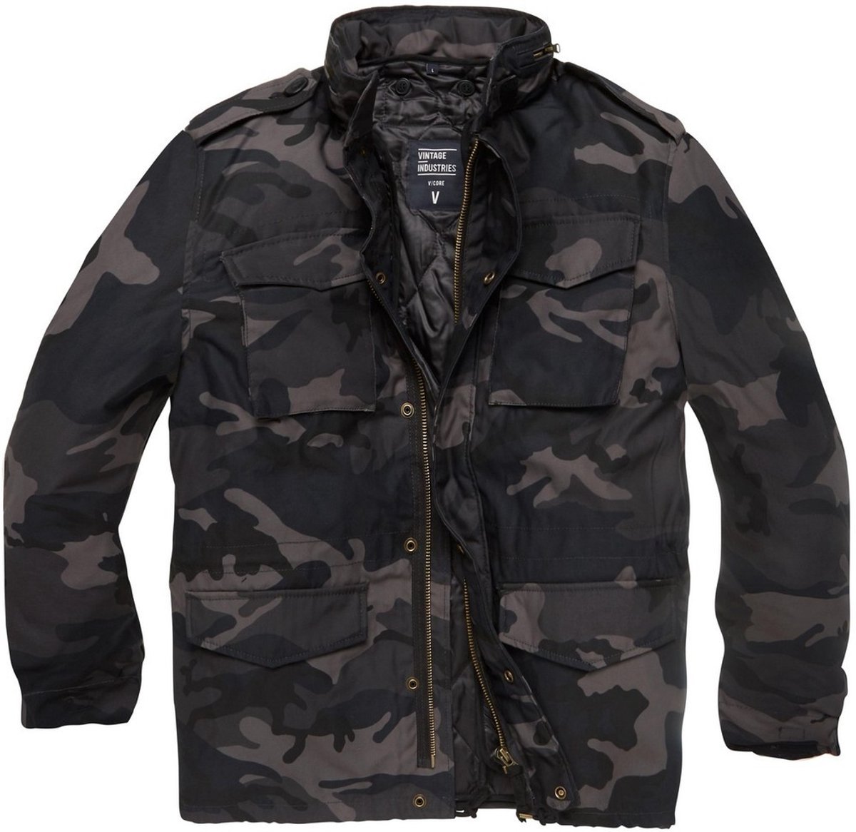 Vintage Industries funktionelle Ganzjahresjacke Capper Parka Dark Camo Print