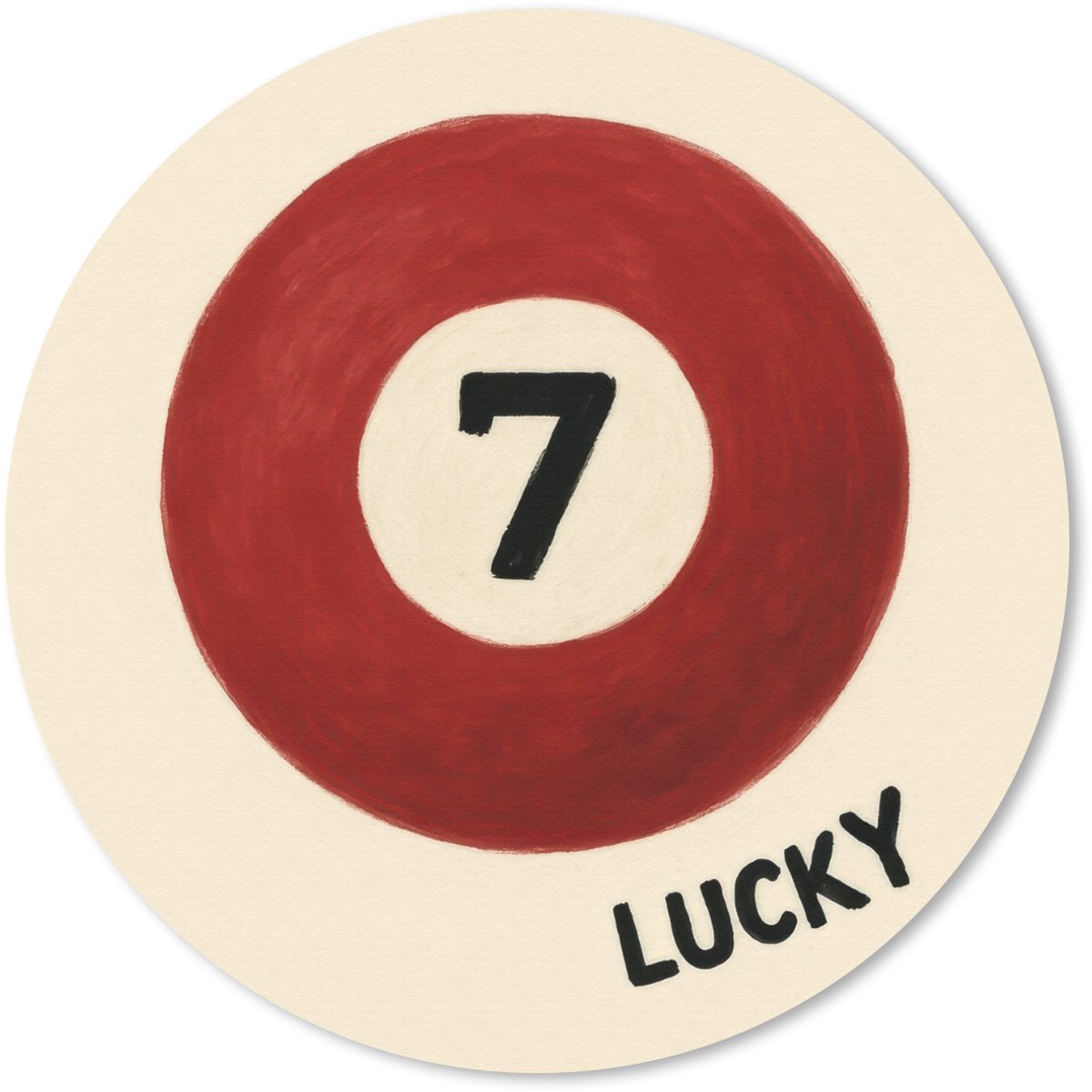 Muismat rond 50x50 cm - Mousepad Cirkel - Zeven - Lucky - Rood - Ronde muismatten