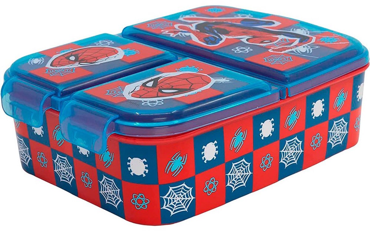 Lunchtrommel met Compartimenten Spiderman Midnight Flyer 19,5 x 16,5 x 6,7 cm Polypropyleen