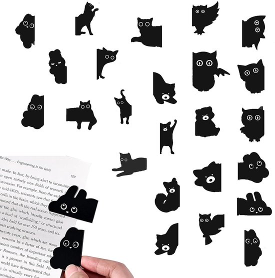 BOHUIZ 50 stuks schattige paperclips, kattenpaperclips, kleurrijke dierenbladwijzers, grappige kantoorgeschenken, creatieve metalen decoratie