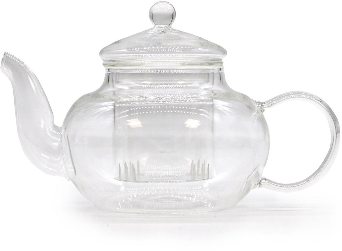 Glazen theepot met infuser - Rond parelmoer - 400 ml