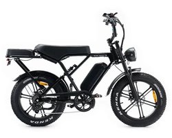 OUXI C90 Elektrische Fatbike - Inclusief Voetsteuntjes - Inclusief Achterzitje - Ingebouwd Alarmsystseem - NFC-chip - 20 Inch - 250W Motor - 7 Versnellingen - 60 km Actieradius - Hydraulische Schijfremmen - Zwart