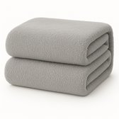 Hoeslaken Decoware® Teddy Fleece - Grijs - 180 x 200 cm - Extra chaud et doux - Pour Matelas jusqu'à 30 cm d'épaisseur