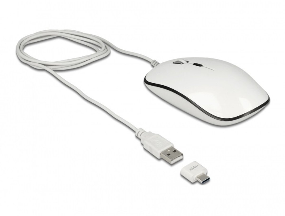 DeLOCK 12532 muis Ambidextrous USB Type-A Optisch 3200 DPI