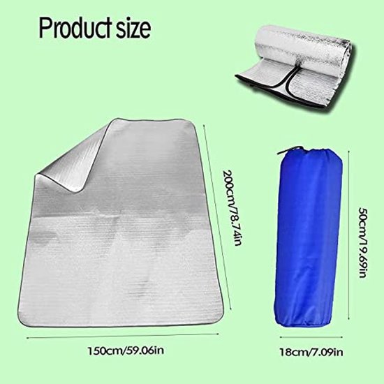 Isolatiemat van Aluminium voor Camping - Opvouwbare Thermomat en Vloermat — afbeelding 2
