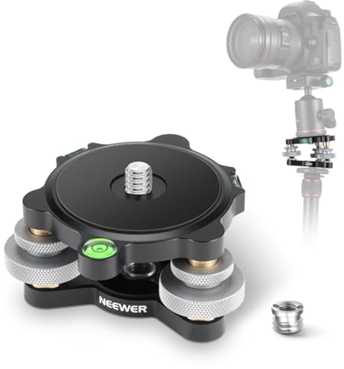 3-Axis Camera Tripod Head Leveler with Bubble Levels for Precision Photography