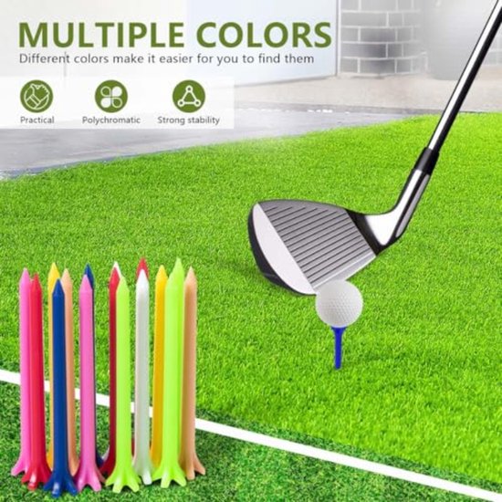 12 stuks - Plastic golftees - Plastic Tees - 83 mm tee - kunststof tee - Afslaan ballen - Plastic golftees - Golftees — afbeelding 2