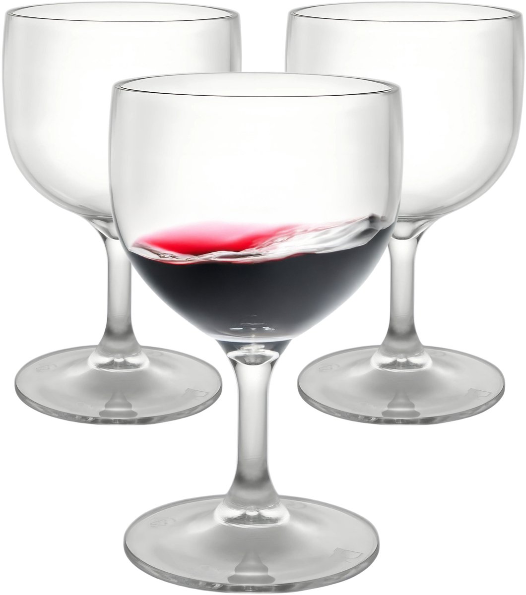 MPDrink Wijnglas - 8x - SAN kunststof - 35 cl - onbreekbaar - herbruikbaar - wijnglazen
