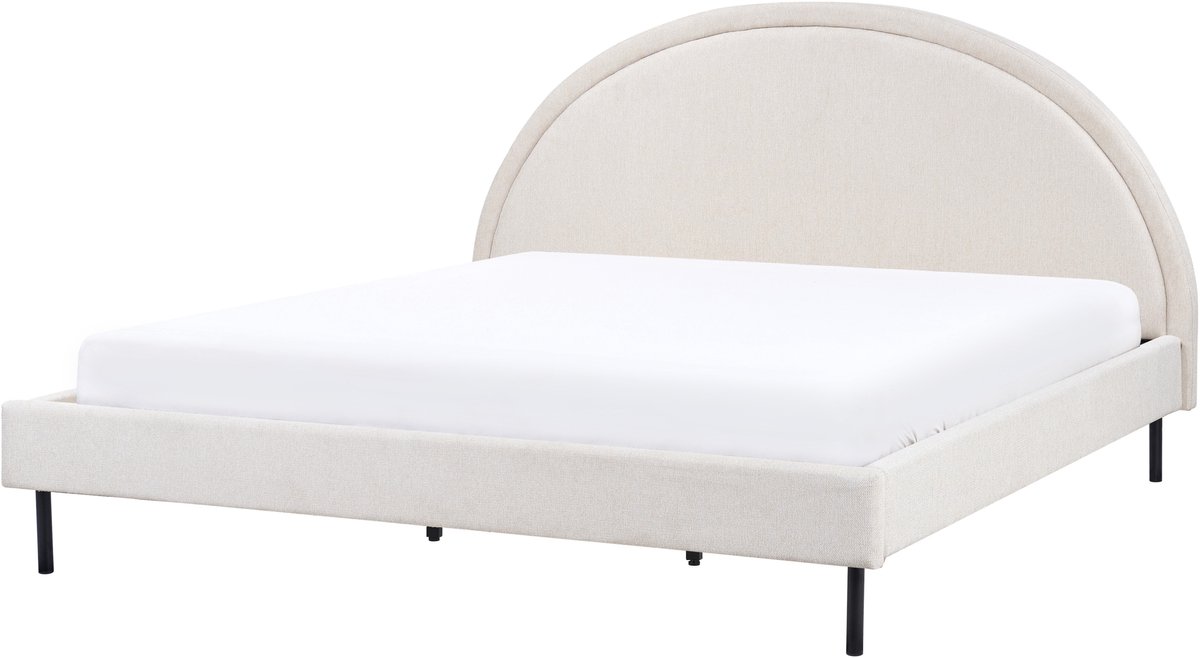 BELIANI MARGUT - Bed - Lichtbeige - 180 x 200 cm - Polyester