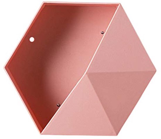 Bnature Houten hexagon wandplank - Voor aan de muur - Eiken - 26x20x10cm
