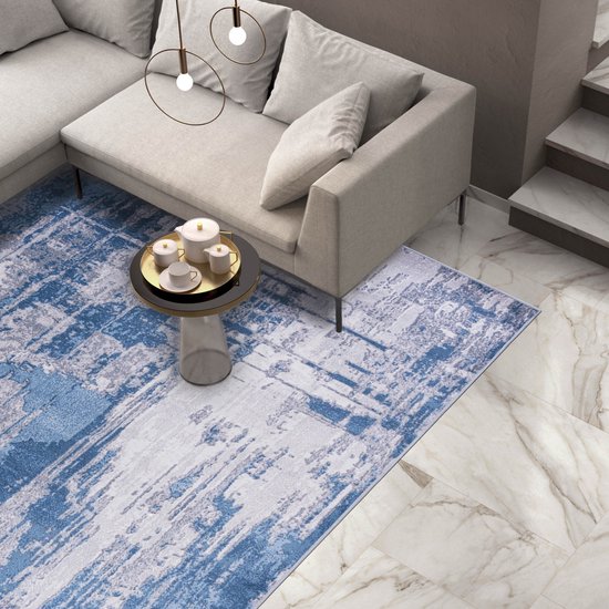 kidsdepot vloerkleed voor babykamer rechthoekig hiske – blauw