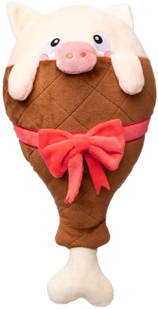 FuzzYard Ham a merry pigmas pluche hondenspeeltje in kerstthema 18CM