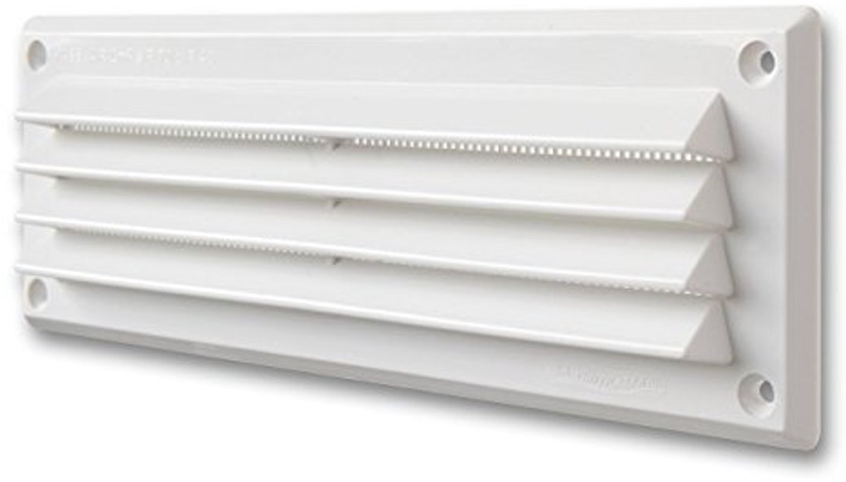 Ventilatierooster kunststof rechthoekig - wit