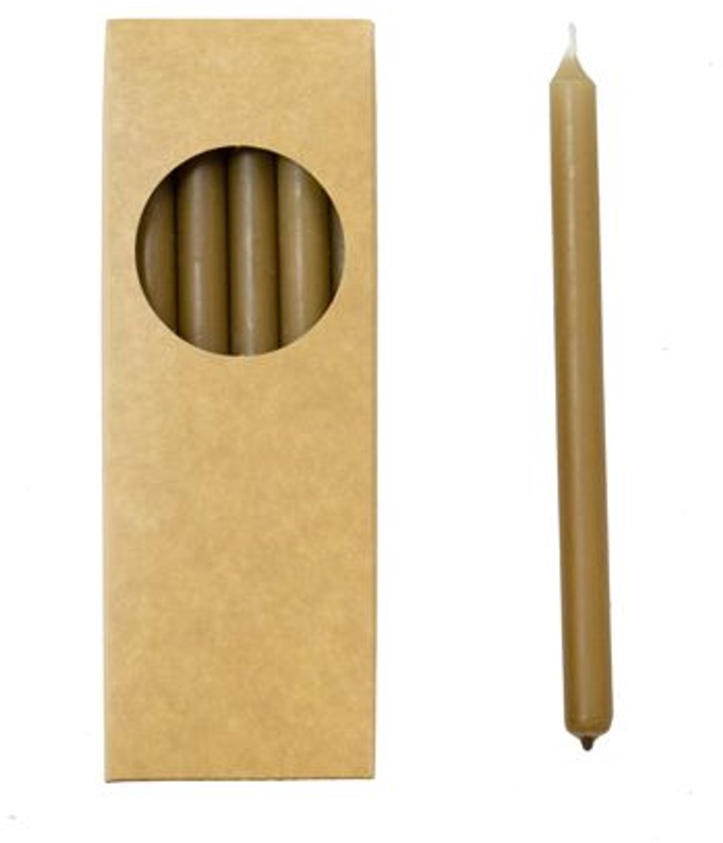Rustik Lys potloodkaarsjes 17 cm set van 20 stuks in de kleur Camel Ø 1,2 x 17,5 cm