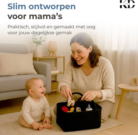 KimDo - Teddy Luiertas baby - Zwart - Verzorgingstas - Organizer luiers - Uitneembare schotjes - Kraamcadeau - Baby organizer - Teddy tas - Commode van KimDo — afbeelding 4