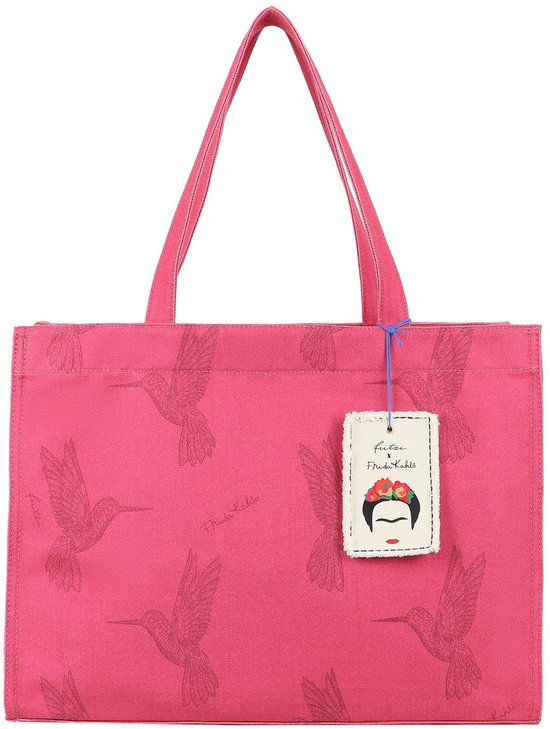 Fritzi from Preußen sac bandoulière Fritzi x Frida Kahlo Easy01 Limited Kolibri Canvas Shopper Pinki rose