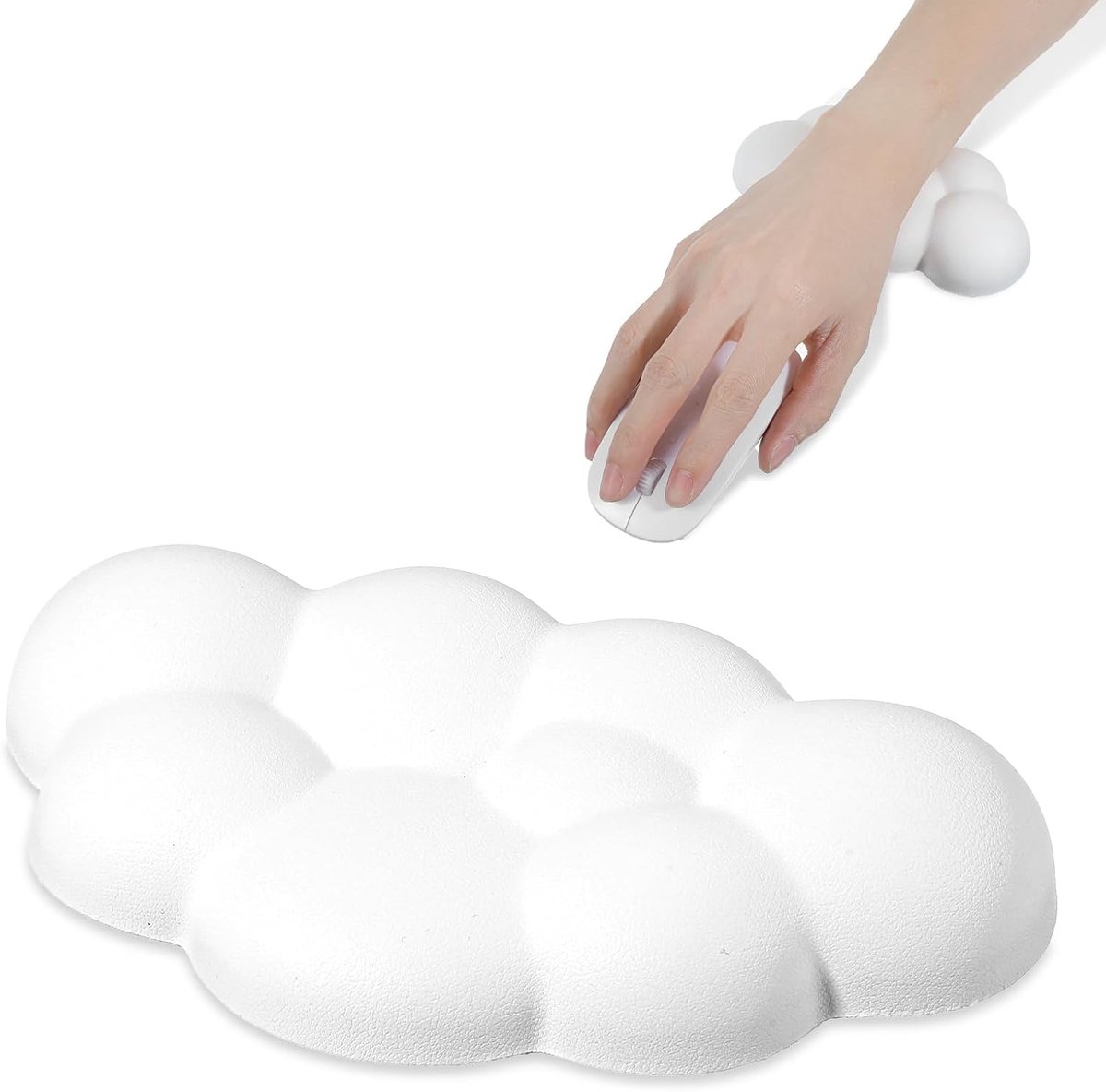 Cloud Palm Rest - Cloud Palm Rest voor muis - Toetsenbord met PU-leer - Cloud Wrist Rest, polssteun voor algemene computer, kantoor en thuis, wit
