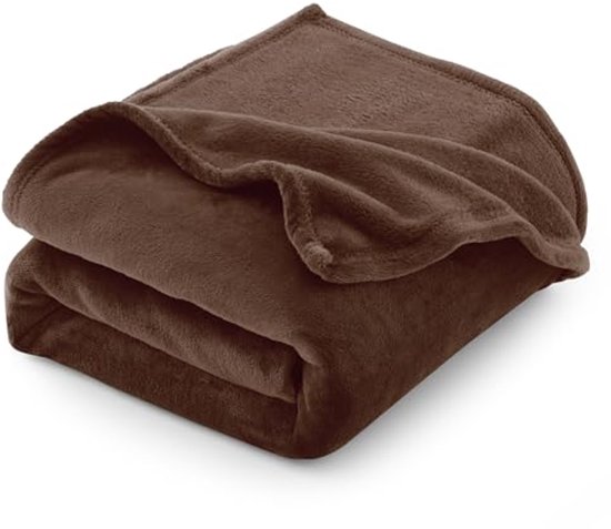 Flanellen/fleece deken/plaid lichtblauw 150 x 200 cm