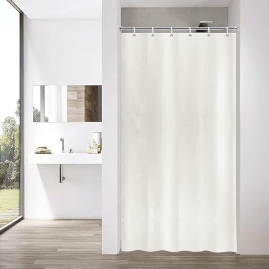 Douchegordijn, oranje, paars, lijn, douchegordijn, schimmelbestendig, waterdicht, wasbaar, voor badkamer, badkuip, hotel, met 12 haken van C (180 x 220 cm