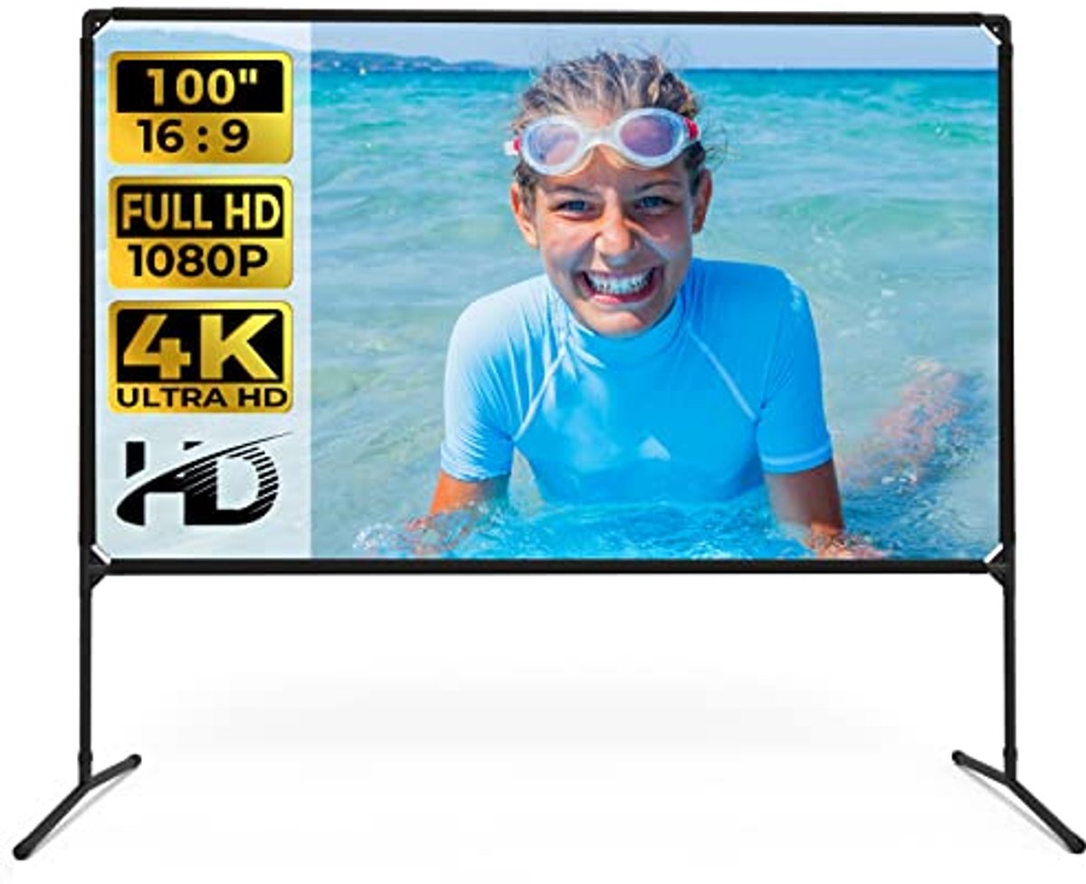 Buitenprojectorscherm 100 inch met standaard voor thuisbioscoop