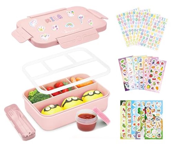 WuGU Lunchbox voor Kinderen met Vakken, 1300 ml Lunchbox voor Kinderen
