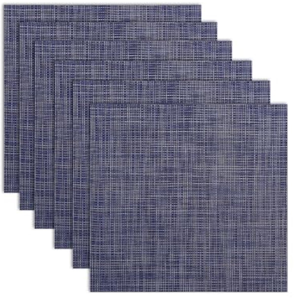 Set van 6 blauwe placemats - Duurzaam en makkelijk te reinigen