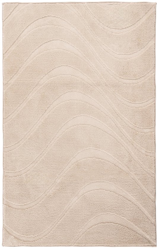 Badmat de Luxe Lina – Moelleux – Qualité hôtelière – Lavable et antidérapant – 100 % polyester, toucher doux – Beige – 50 x 90 cm