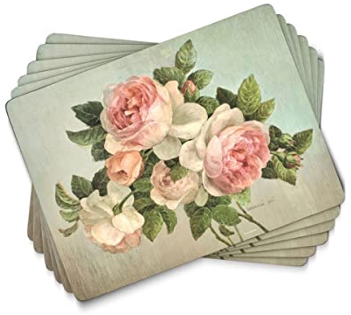 Antieke Rozen Placemats Set van 6