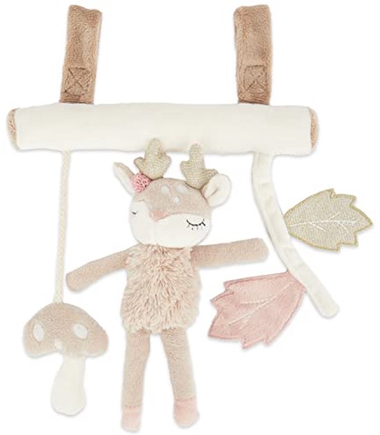 Poussette à chaînette motif cerf pour Filles | Jouets pour les 0 mois | Jouets sensoriels Bébé | Mobile pour poussette et siège auto