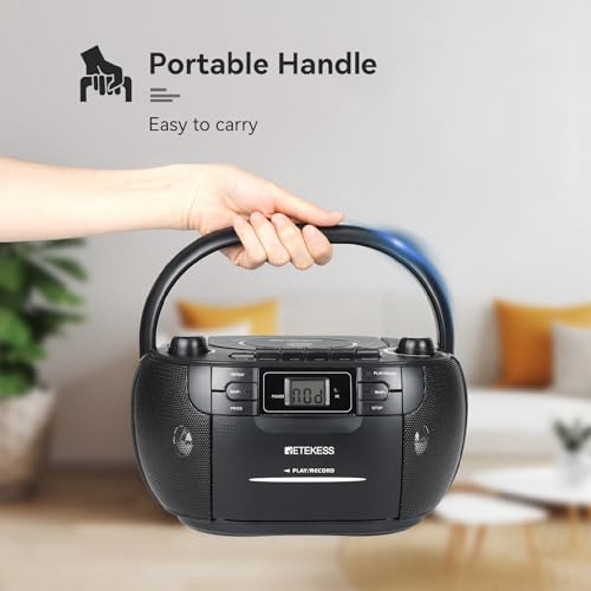 Draagbare CD-speler Boombox met Radio en Cassette Recorder