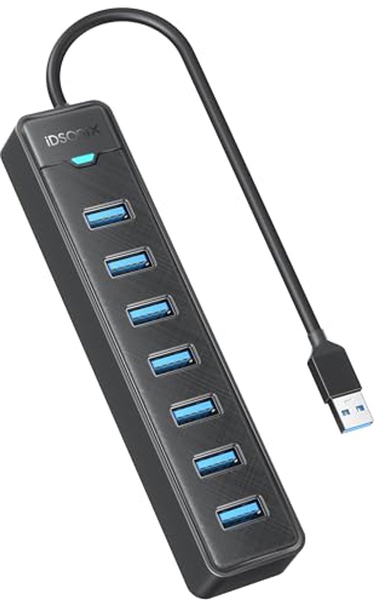 Image of 7-poorts USB Hub 3.0 - Multiport Adapter met 5 Gbps Voor PC, Laptop en Meer