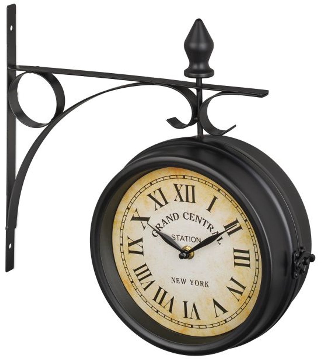 Doodadeals® Dubbelzijdige Klok – Stationsklok Binnen New York Retro – Grand Central Ø 20 cm – Vintage Wandklok